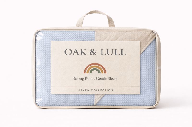 Haven Waffle Reversible Quilt (Baby Blue)