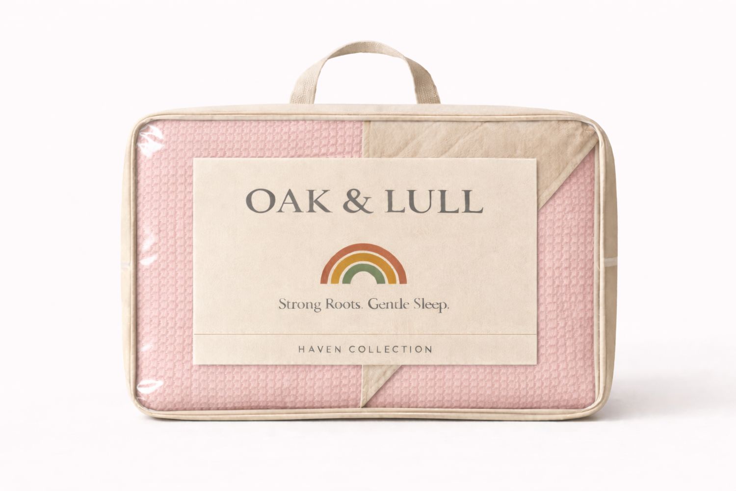 Haven Waffle Reversible Quilt (Soft Blush)