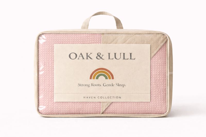 Haven Waffle Reversible Quilt (Soft Blush)