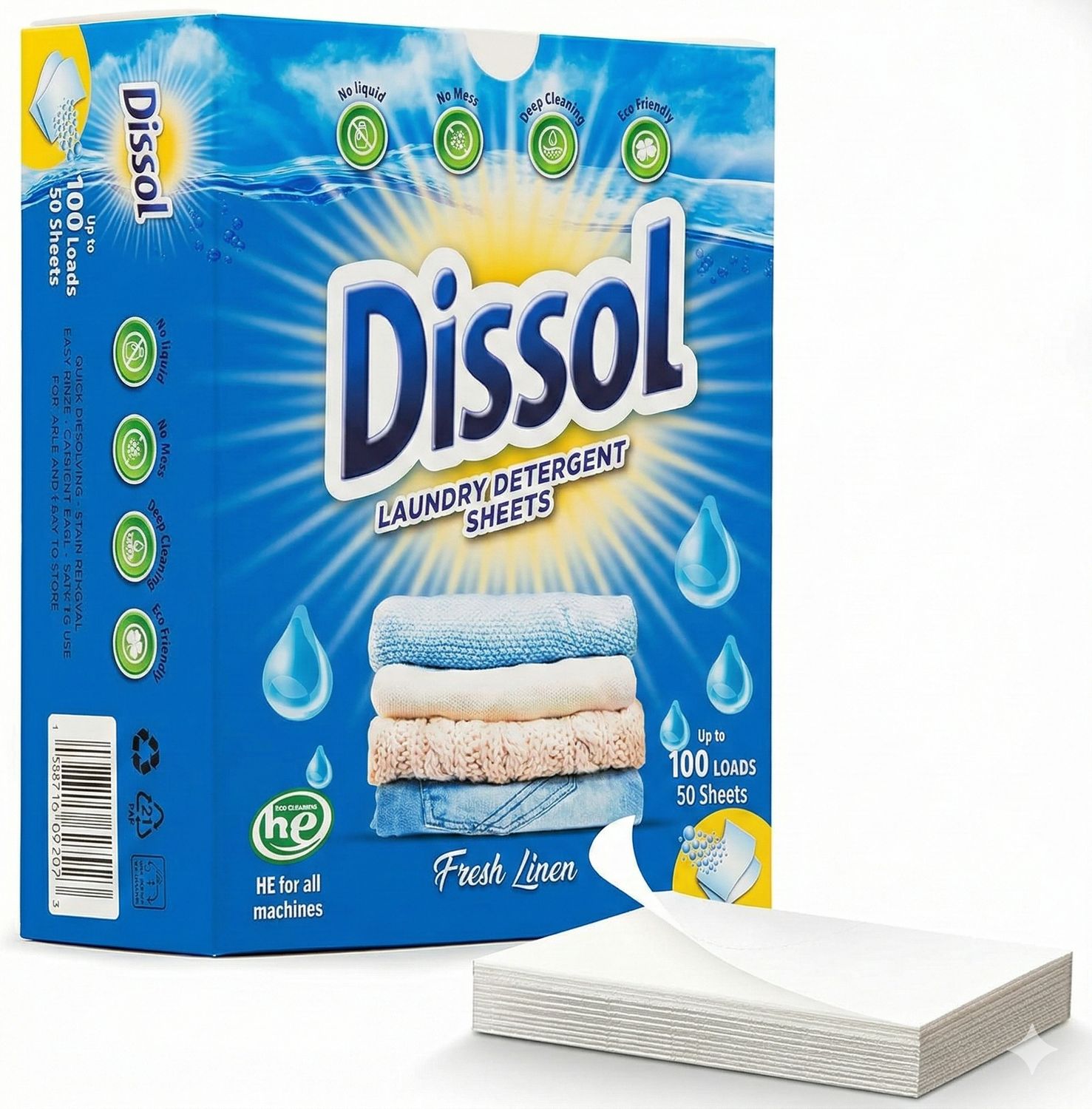 DISSOL - Fragance Free (50 sheets)