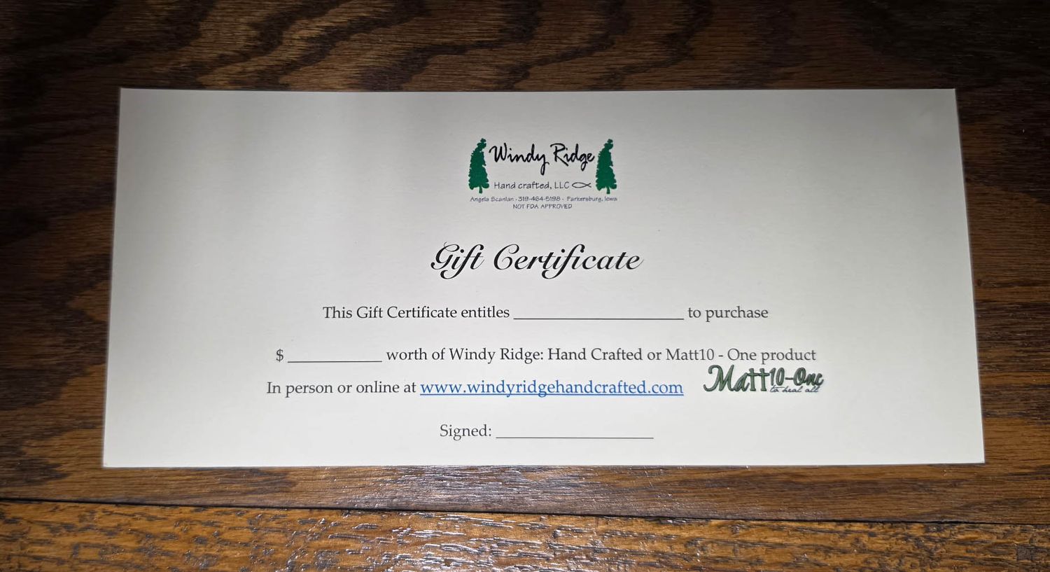 Gift Certificate