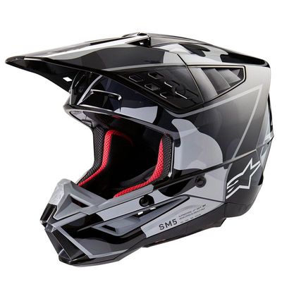 Casco Cross ALPINESTARS S-M5 ROVER 2 ECE2206 - (Black/Silver Glossy)