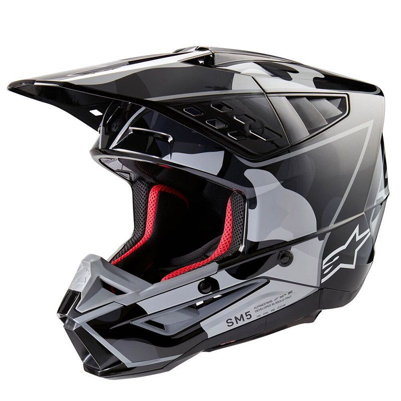 Casco Cross ALPINESTARS S-M5 ROVER 2 ECE2206 - (Black/Silver Glossy)
