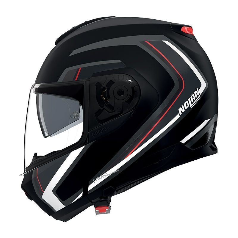 Casco Modulare NOLAN N100-6 RADIANTE - (Nero/Argento/Rosso)