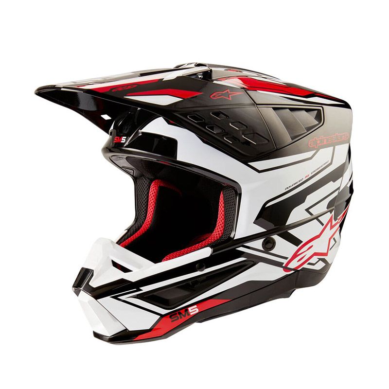 Casco Cross ALPINESTARS S-M5 ACTION 2 ECE2206 - (Black/White/Red Glossy)