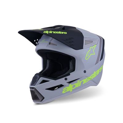 Casco Cross ALPINESTARS S-M3 RADIUM ECE2206 - (Gray/Black/Yellow Fluo Matt)