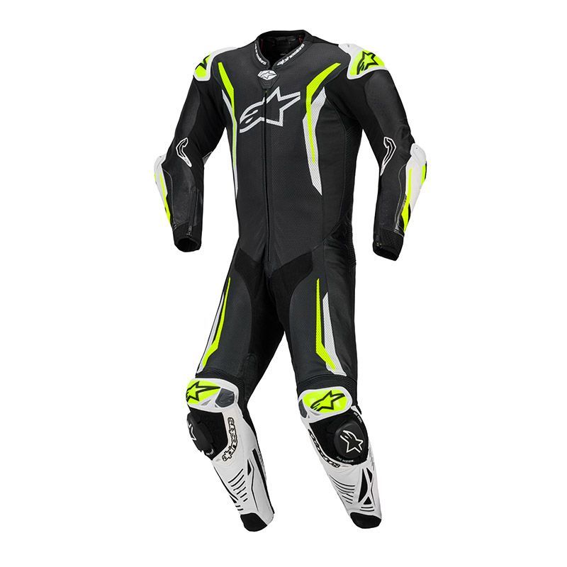 Tuta Pelle Intera ALPINESTARS GP TECH V5 - (Black/White/Yellow)