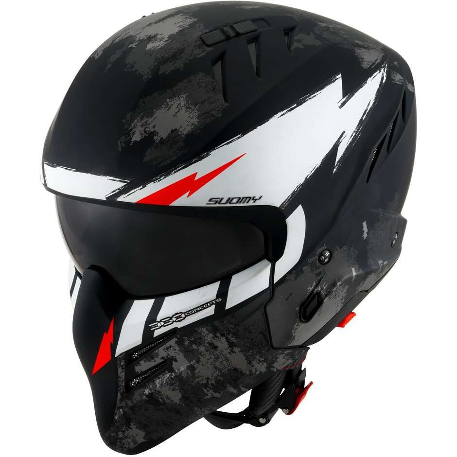 Casco Jet SUOMY ARMOR HI VOLT - (Matt Black/White)