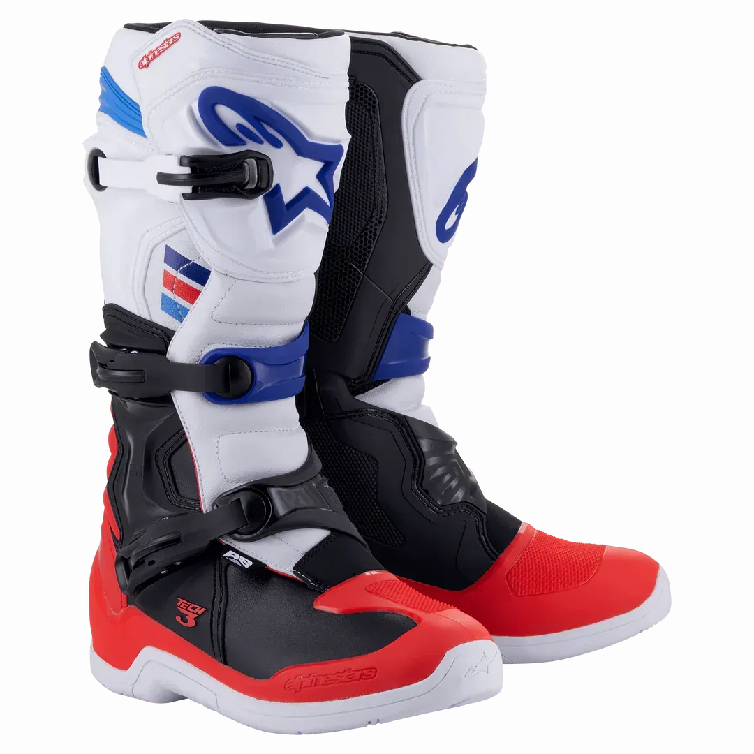 Stivali Cross ALPINESTARS TECH 3 - (White/Red/Blue) Stivali Cross ALPINESTARS TECH 3 - (White/Red/Blue)