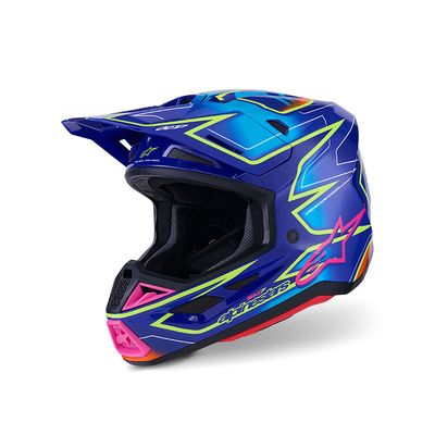 Casco Cross ALPINESTARS S-M7 CAST ECE2206 - (Blue/Pink/Yellow Fluo)