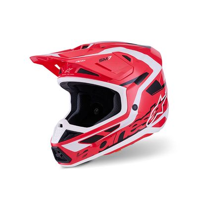Casco Cross ALPINESTARS S-M7 DEED ECE2206 - (Red/Black/White Glossy)