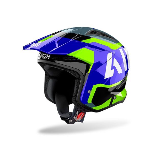 Casco Jet AIROH TRR 2 JUPITER - (Blue/Yellow Gloss)
