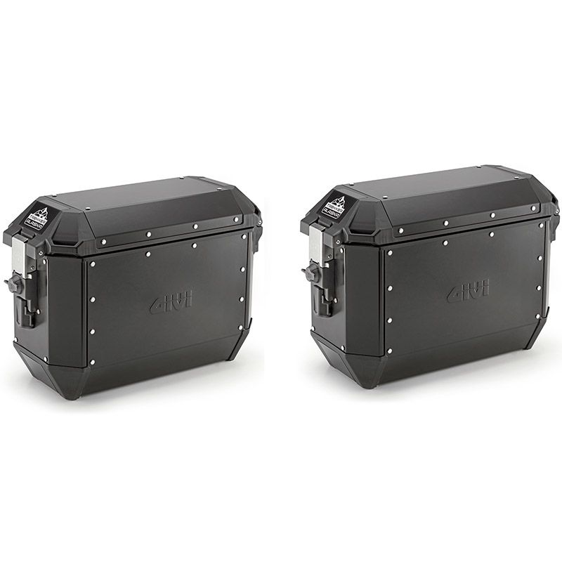 GIVI VALIGIE LATERALI TREKKER ALASKA 36LT ALLUMINIO NERO
