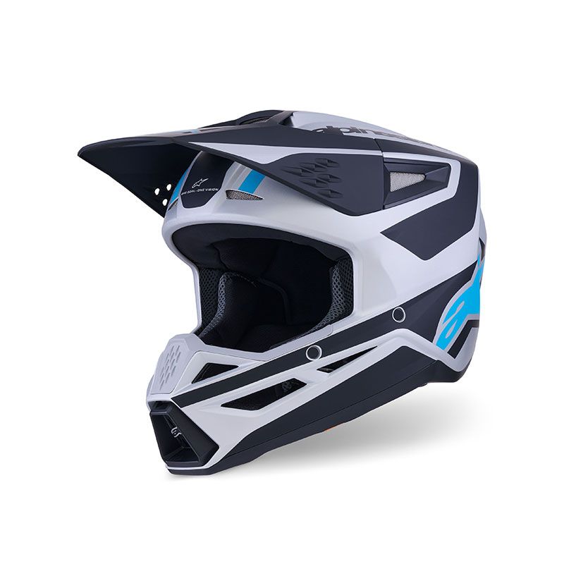 Casco Cross ALPINESTARS S-M3 HEAT ECE2206 - (Silver/Blue/Black Matt)