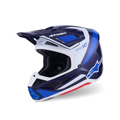 Casco Cross ALPINESTARS S-M7 RISE ECE2206 - (Blue/White Glossy) Casco Cross ALPINESTARS S-M7 RISE ECE2206 - (Blue/White Glossy)