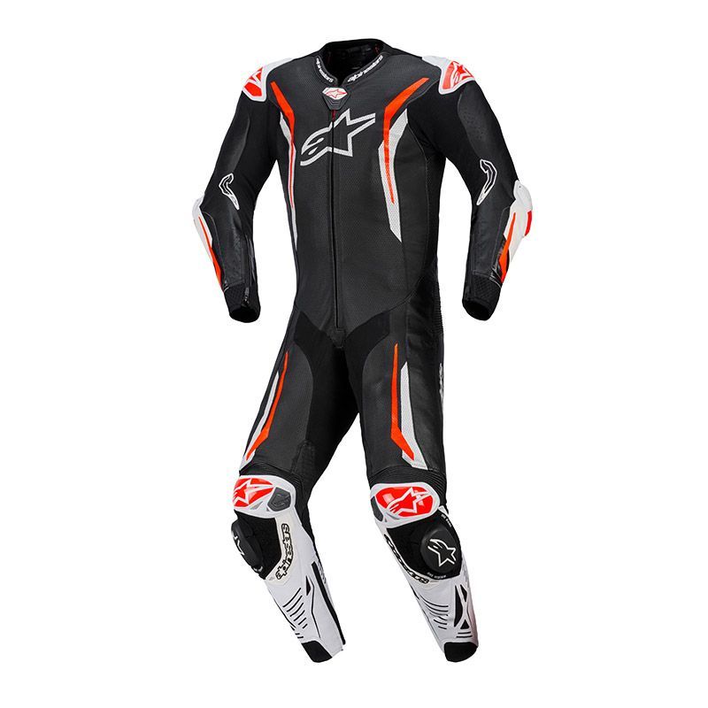 Tuta Pelle Intera ALPINESTARS GP TECH V5 - (Black/White/Red Fluo)