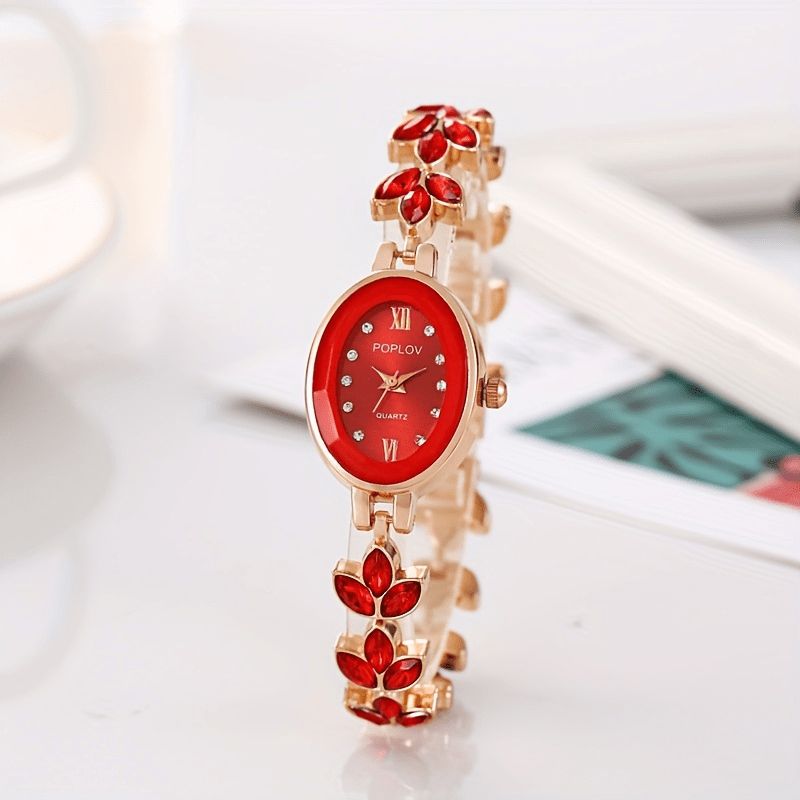 Elegant Boho Leaf Design Women'S Bracelet Watch