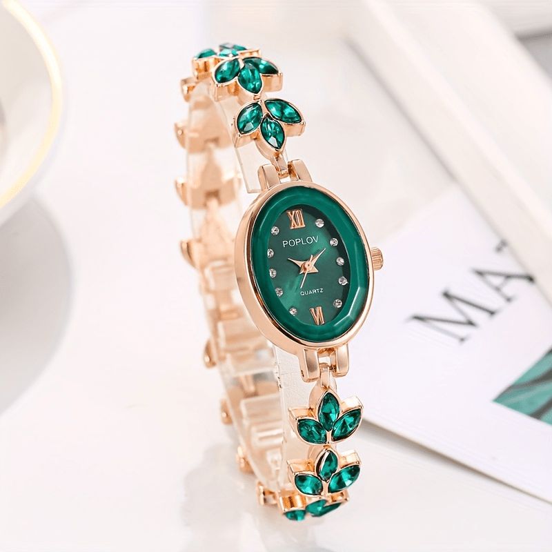 Elegant Boho Leaf Design Women'S Bracelet Watch