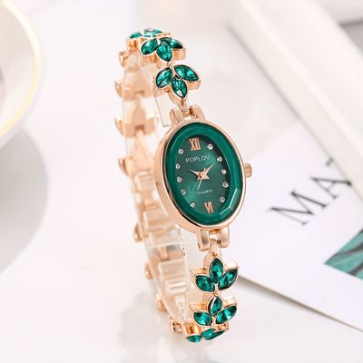 Elegant Boho Leaf Design Women'S Bracelet Watch