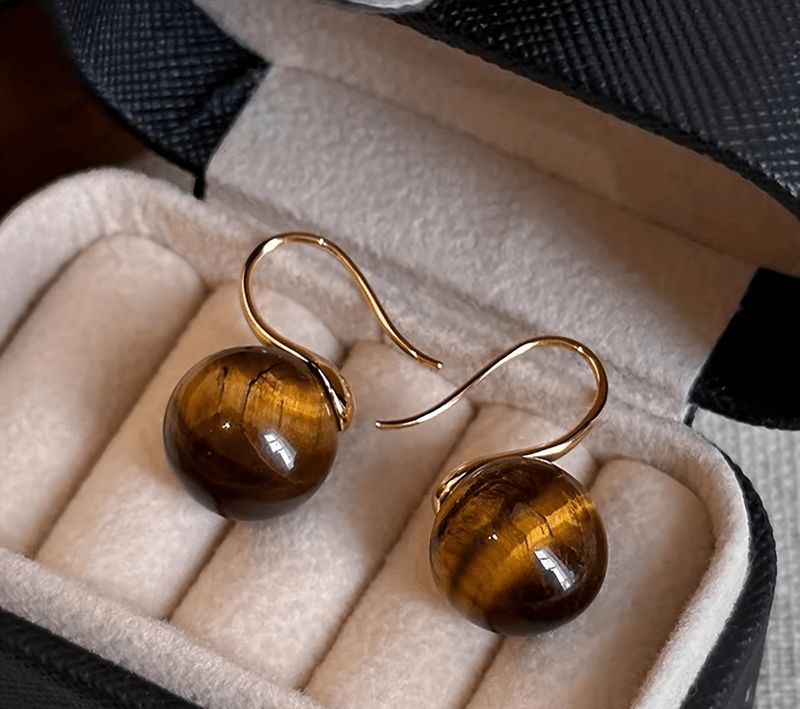 Tiger Eye Stone Earrings