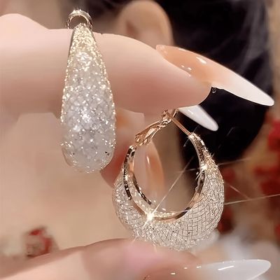Sparkling Mesh Hoop Earrings