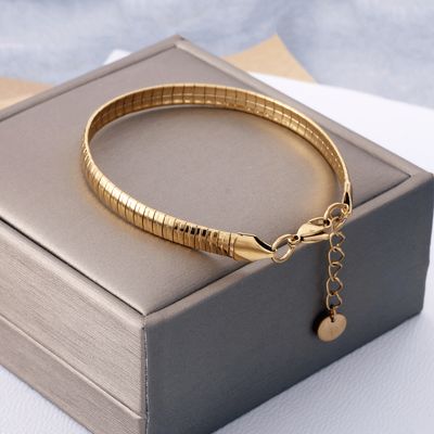 18K Gold Plated Thin Cuban Link Bracelet