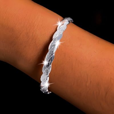 Silver-Plated Twisted Cuff Bracelet
