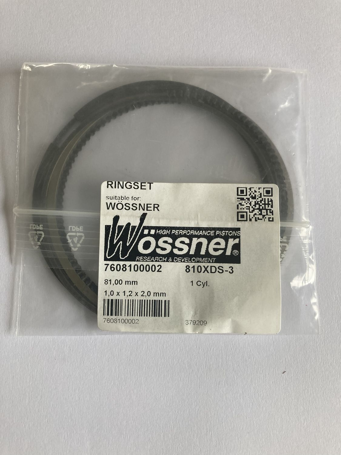 piston rings 81mm wossner 810xds-3