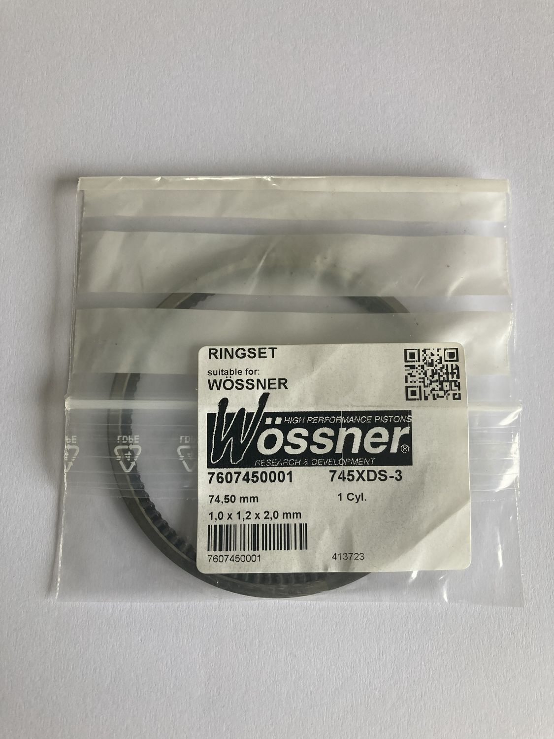 piston rings 74.5mm wossner 745xds-3