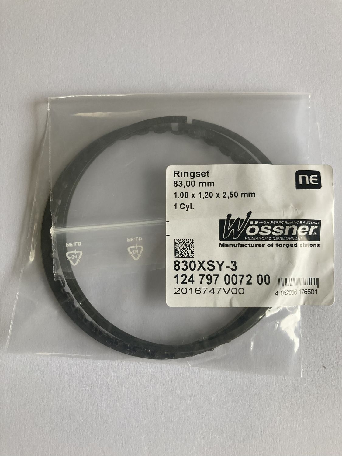 piston rings 83mm Wossner 830xsy-3