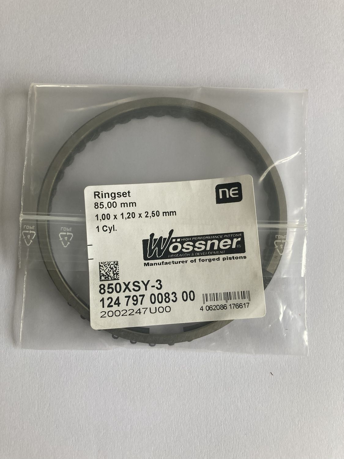 piston rings 85mm Wossner 850 xsy-3