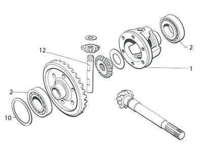 Bearing differential conical