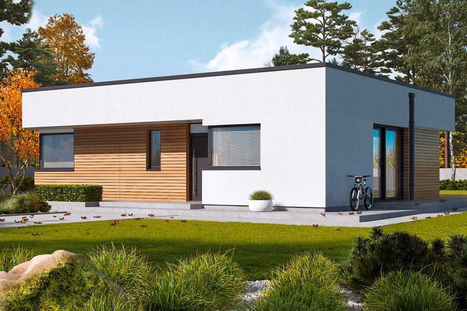 MINI 1 MODERN — Maison en Bois en Kit Ossature Bois 100 m², 3 Chambres (RE2020)