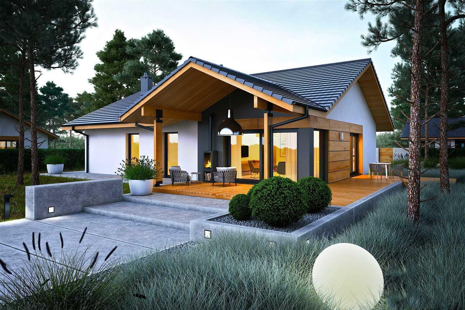 Maison en bois kit à ossature bois, isolation extérieur RE 2020 / Plan de maison moderne MINI 4W II 130 M² 3/5 chambres Maison en bois kit à ossature bois, isolation extérieur RE 2020 / Plan de maison moderne MINI 4W II 130 M² 3/5 chambres
