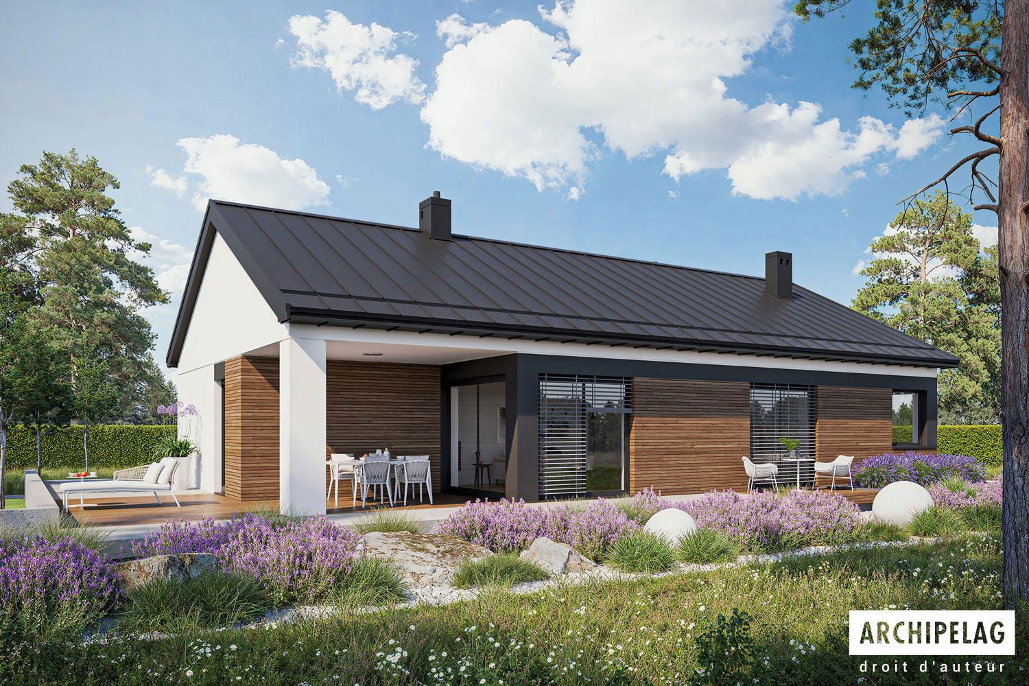 Maison Ossature Bois DANIEL X G1 155 m² + Garage, 3 chambres