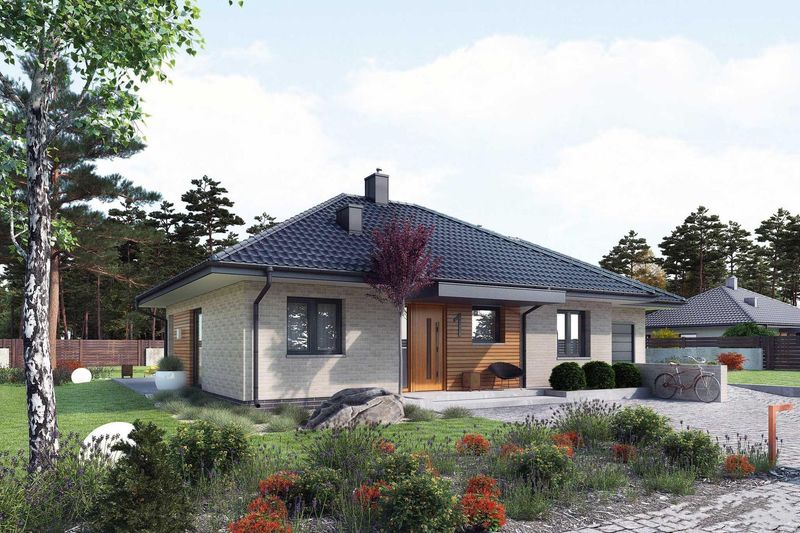 Maison ossature bois kit "MINI 1G1" 88,52 m² 3 chambres + 20,00 m² garage / RE 2020 / Auto construction