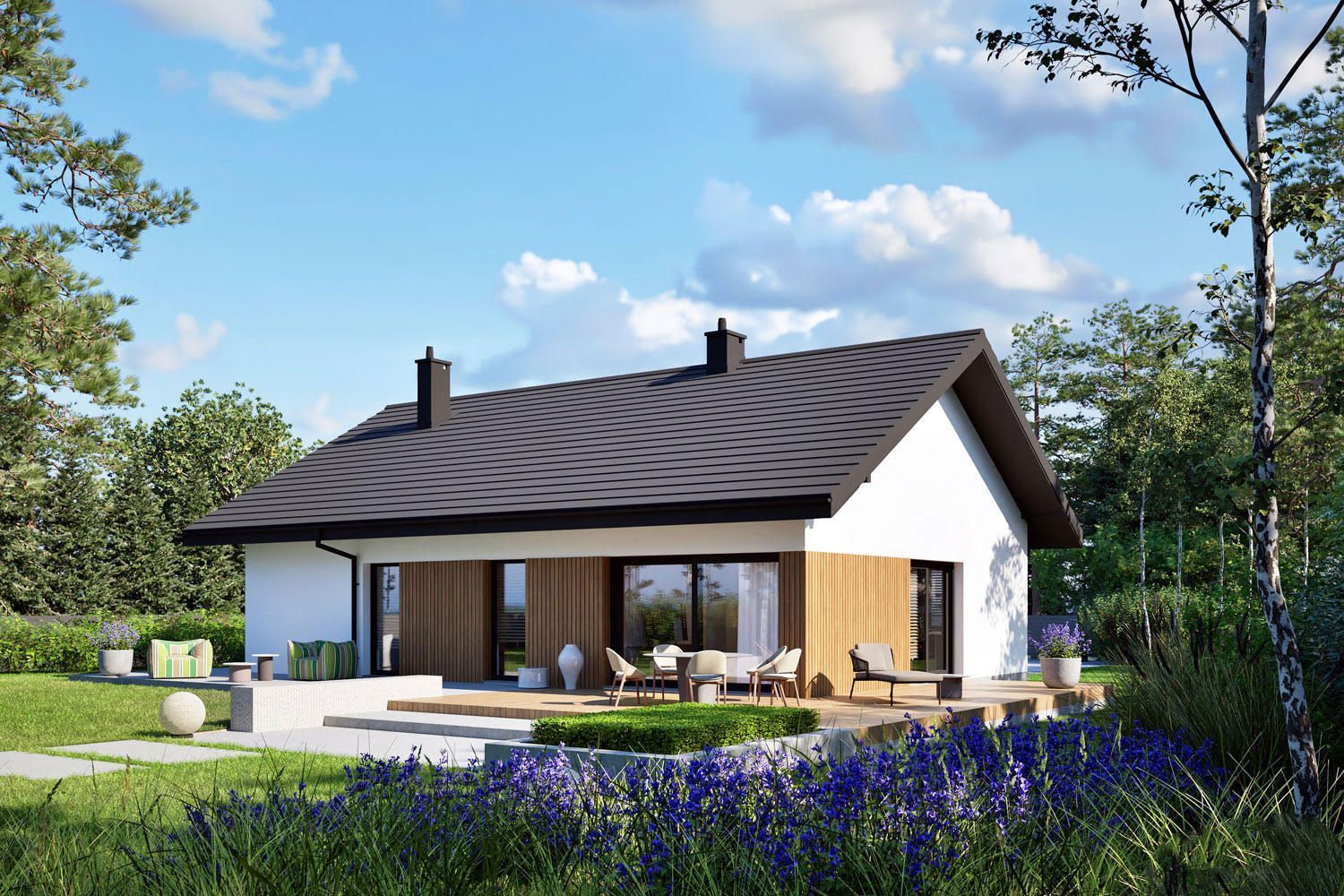 Maison en bois préfabriquée kit MINI 4 W IV, 110 M², 3/5 chambres Maison en bois préfabriquée kit MINI 4 W IV, 110 M², 3/5 chambres