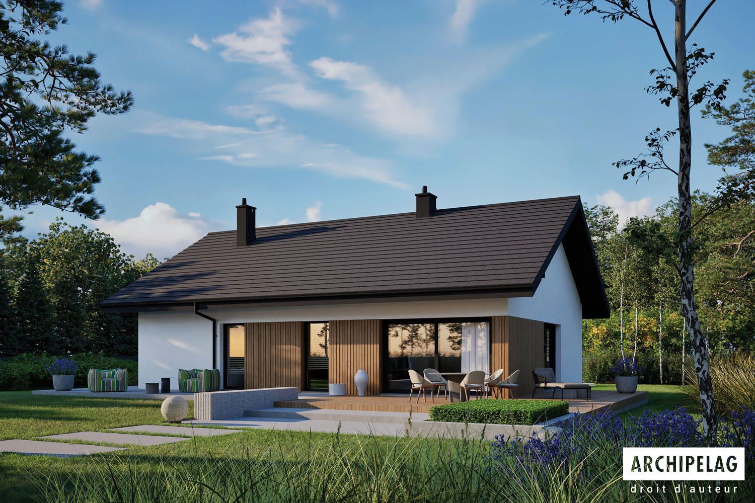 MINI 4 W IV — Maison en Bois en Kit Ossature Bois 110 m², 3 à 5 Chambres (RE2020)