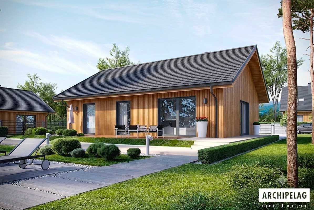 KORNEL V-BOIS — Maison en Bois en Kit Ossature Bois 100 m², 3 Chambres (RE2020) Prix spécial type maison sur les pieux