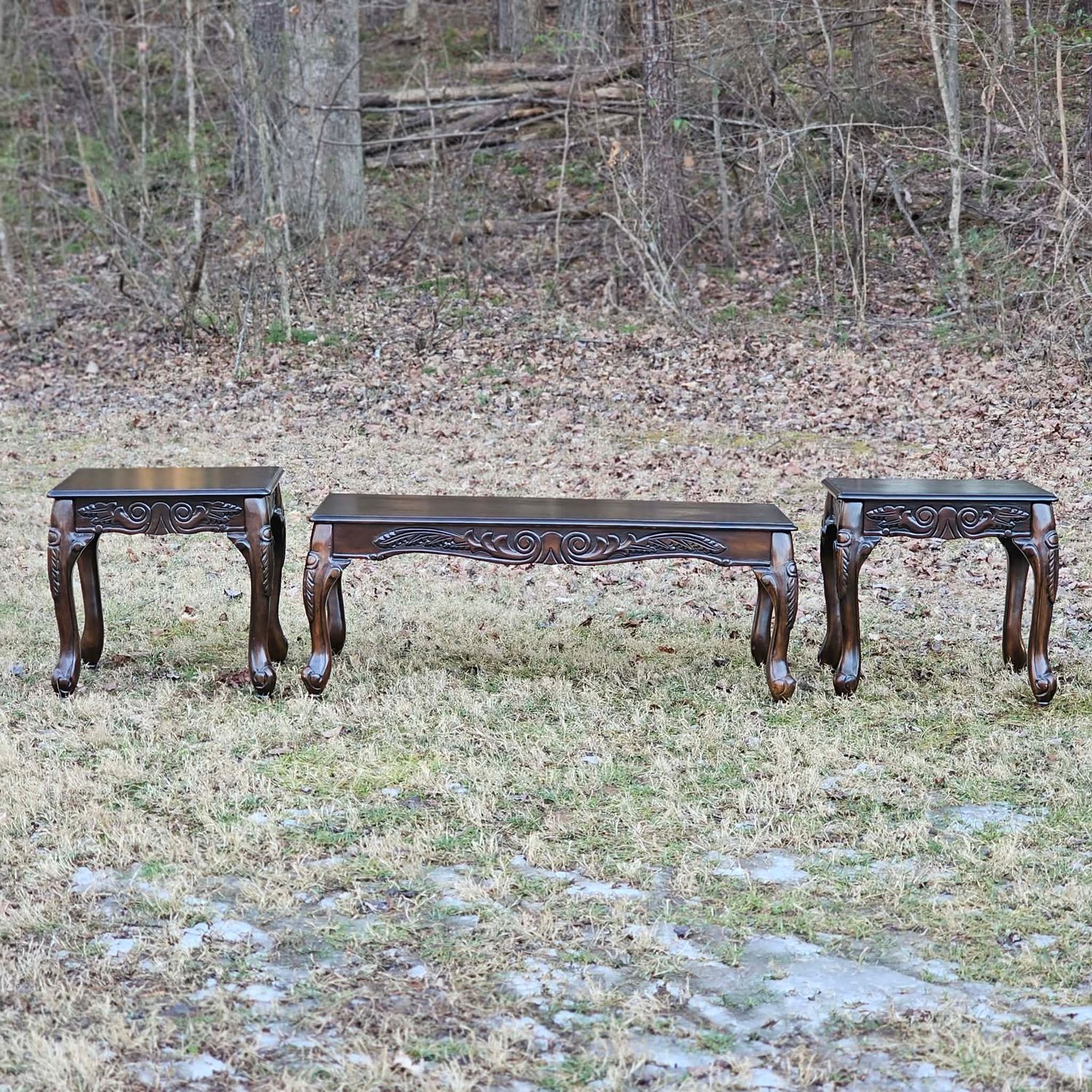 Coffee table with matching end tables