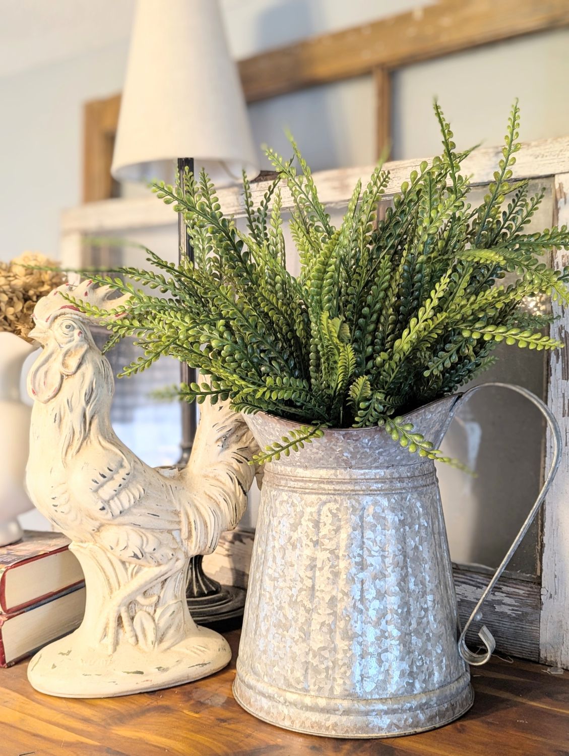 Galvanized pitcher arrangement
