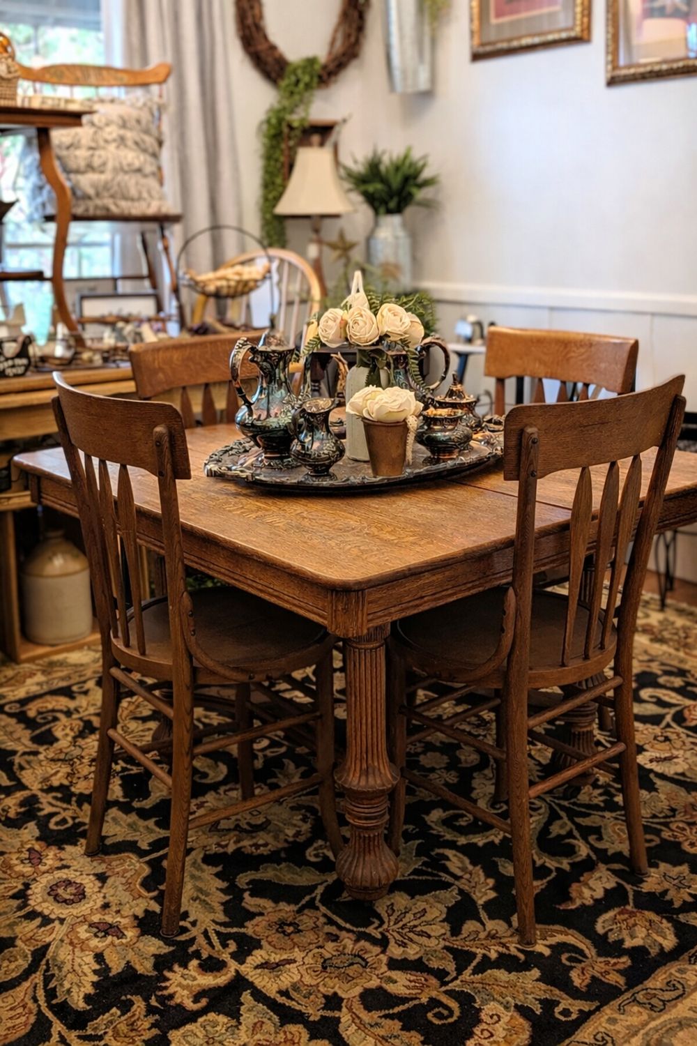 Antique Dining Room Table and Chairs