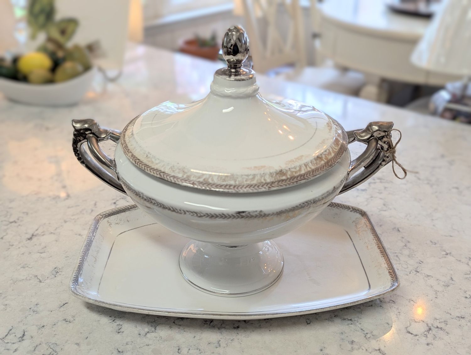 Antique Dish with tray 
