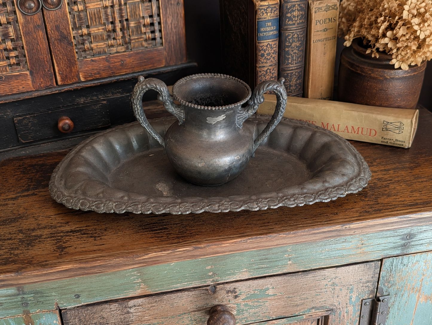 Vintage tray with Dish