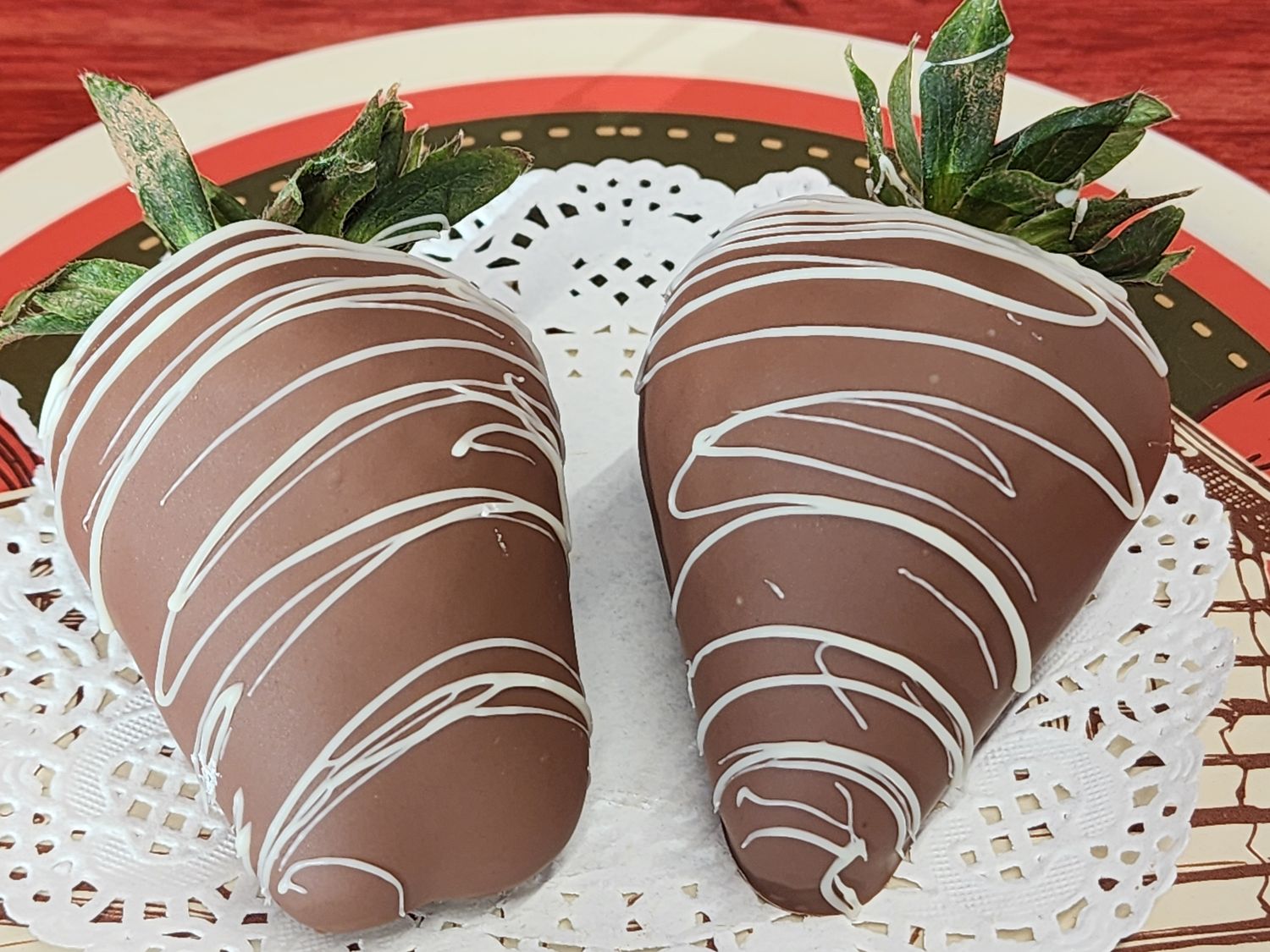 OSIDE Milk Chocolate Dipped Strawberries - 2 for $5.50  This order requires you to pick up at The Oceanside Strawberry Shack On Feb. 14th, 2025 VALENTINE&#39;S DAY!