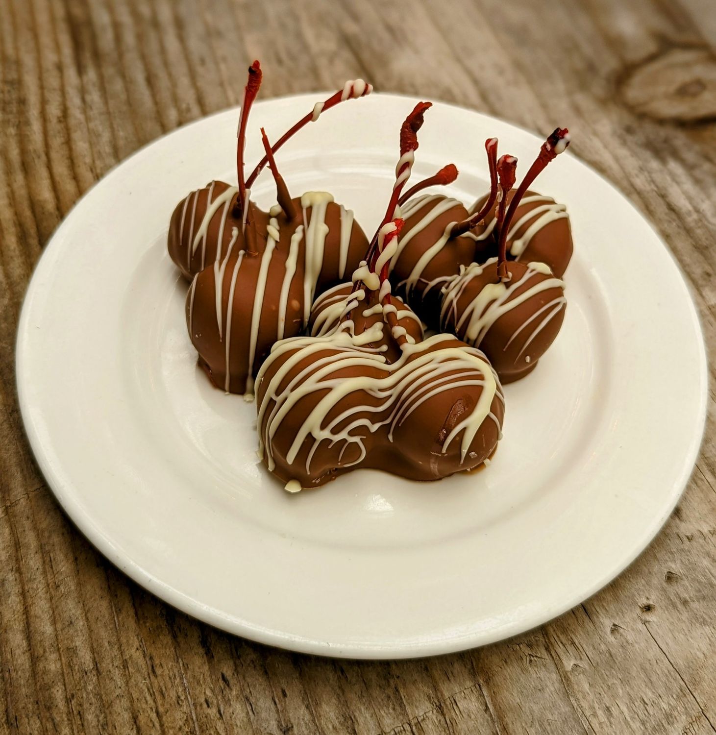 CBAD MILK CHOCOLATE DIPPED &quot;Maraschino” CHERRIES - $5.50  ***This order requires you to pick up at The Carlsbad Strawberry Shack.***On Feb. 14th, 2025 VALENTINE&#39;S DAY!