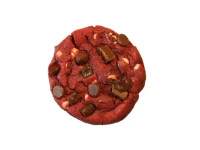 OSIDE STRAWBERRY RED VELVET COOKIE - $2.00  ***This order requires you to pick up at The Oceanside Strawberry Shack.***On Feb. 14th, 2025 VALENTINE'S DAY!