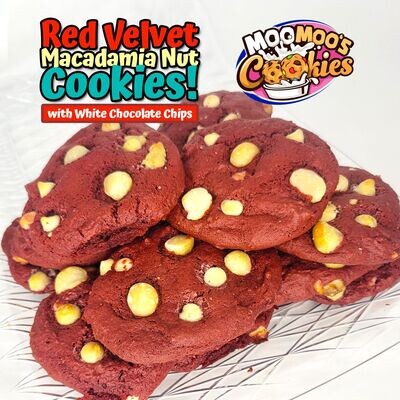 Red Velvet Macadamia Cookies