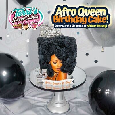 Afro Queen Birthday Cake