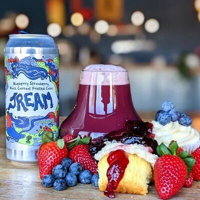 Burley Oak Brewing Company Blueberry Strawberry Black Currant Frosted Cake J.R.E.A.M. Sour Ale (16OZ CAN)